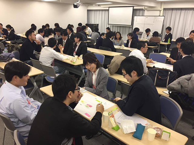 企業内研修でのイキハタ・カフェの様子
